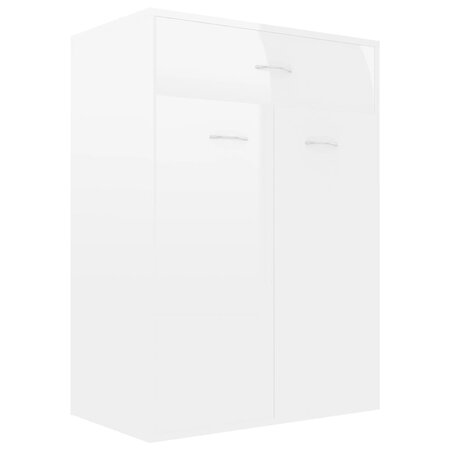 vidaXL Armoire à chaussures Blanc brillant 60x35x84 cm Aggloméré