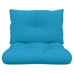 vidaXL Coussins de palette lot de 2 bleu tissu