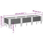 vidaXL Jardinière avec piquets gris clair 125x40x28 5 cm PP
