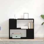 vidaXL Centre de divertissement Noir 80 x 24 x 63 cm Bois d'ingénierie