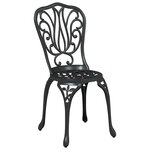 vidaXL Ensemble bistro de jardin 3 Pièces Noir Aluminium
