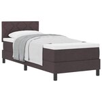 vidaXL Lit à ressorts avec matelas Marron foncé 80 x 200 cm tissu