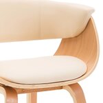 vidaXL Chaise à manger crème bois courbé et similicuir