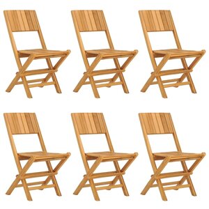 vidaXL Chaises de jardin pliantes lot de 6 47x61x90cm bois massif teck