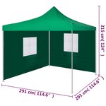 vidaXL Tente pliable avec 2 parois 3 x 3 m Vert