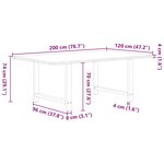 vidaXL Table à manger marron clair bois de chêne massif rectangulaire