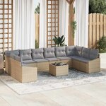vidaXL Ensemble de salle à manger pour jardin 11 Pièces Beige  Gris clair