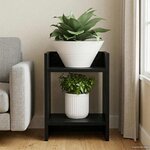 vidaXL Support de Plante Chêne noir 30 x 30 x 40 cm Bois d'ingénierie