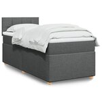 vidaXL Sommier à lattes de lit avec matelas Gris foncé 90x200 cm Tissu