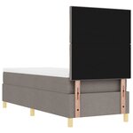 vidaXL Lit à ressorts avec matelas & LED taupe 80x200 cm tissu