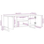 vidaXL Meuble TV   105 x 33 5 x 46 cm  fait en bois de mangue massif.