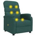 vidaXL Fauteuil de massage Vert foncé Tissu