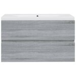 vidaXL Meuble lavabo avec bassin intégré Sonoma gris Bois d'ingénierie