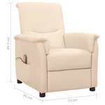 vidaXL Fauteuil de massage Crème Tissu