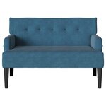 vidaXL Banc Chesterfield Bleu 112 x 65.5 x 75 cm Velours