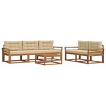 vidaXL Ensemble de canapés d'extérieur 6 Pièces Naturel et Beige