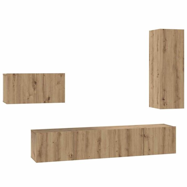 vidaXL Ensemble meuble TV 4 Pièces chêne artisanal 30 5 x 30 x 90 cm