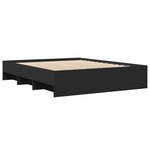 vidaXL Cadre de lit sans matelas noir 160x200 cm bois d'ingénierie