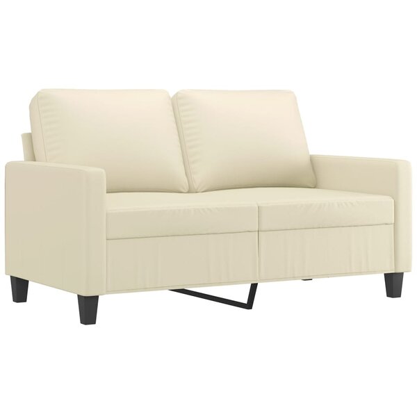 vidaXL Canapé à 2 places Crème 120 cm Similicuir