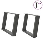 vidaXL Pieds de table basse en U 2 pièces Anthracite 70 x (42-43) cm Acier
