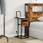 vidaXL Table de chevet Chêne fumé 41.5 x 26 x 60.5 cm