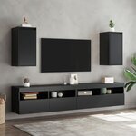 vidaXL Armoires murales 2 Pièces Noir 30x30x60 cm Bois de pin massif