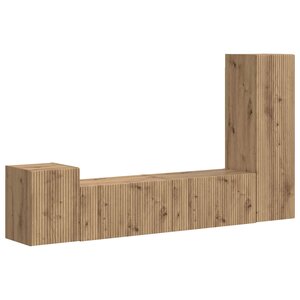 vidaXL Ensemble meuble TV 4 Pièces Chêne artisanal Bois d'ingénierie