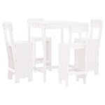 vidaXL Ensemble de bar de jardin 5 Pièces blanc bois massif de pin