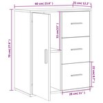 vidaXL Buffets 2 Pièces noir 60x31x70 cm bois d'ingénierie