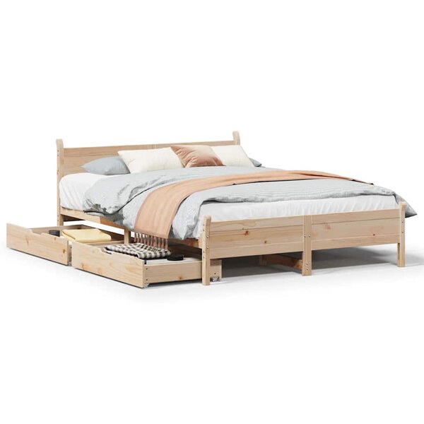 vidaXL Cadre de lit sans matelas 135x190 cm bois de pin massif