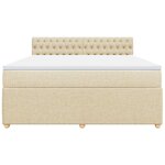 vidaXL Sommier à lattes de lit avec matelas Crème 180x200 cm Tissu