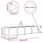 vidaXL Jardinières de jardin 1 pc Gris 160 x 40 x 37.5 cm Plastique
