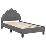 vidaXL Cadre de lit pour enfants avec tête de lit Gris foncé Velours