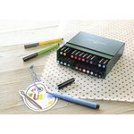 Boite de 24 stylos encre de chine 'pitt artist pen' pointe brush faber-castell
