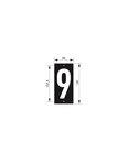 THIRARD - Plaque de signalisation 9  marquage blanc sur fond noir  panneau ABS à visser  56x120mm