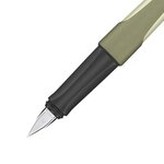 Stylo plume rechargeable monochrome Stabilo Flow - Plume M de haute qualité - Poignée ergonomique - Cartouche bleu roi incluse - Corps vert clair