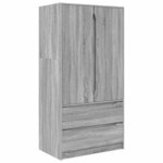 vidaXL Cabinet de salle de bain Gris Sonoma 79 5 x 49 x 156 cm