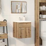vidaXL Armoire lavabo de salle de bain chêne artisanal bois ingénierie
