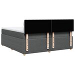 vidaXL Sommier à lattes de lit avec matelas Gris foncé 180x200cm Tissu