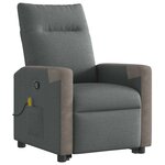 vidaXL Fauteuil de massage inclinable Gris foncé Tissu