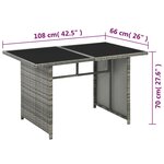 vidaXL Salon de jardin 10 Pièces avec coussins Résine tressée Gris
