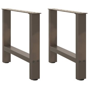 vidaXL Pieds de table basse en acier naturel 2 pièces 60 x (42-43) cm Acier