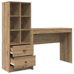 vidaXL Bureau avec rangement 2 Pièces chêne artisanal 100 x 40 x 76 cm