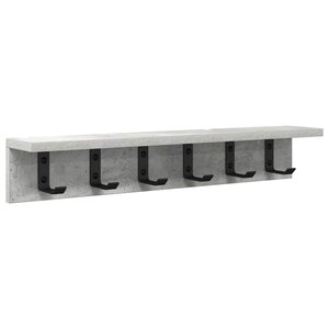 vidaXL Porte-manteau mural avec étagère Gris béton 60 x 10.5 x 10.5 cm