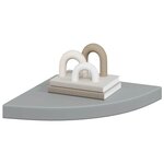 vidaXL Étagères d'angle flottantes 4 Pièces gris 35x35x3 8 cm MDF