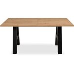 Table à manger GRANADA extensible - 2 rallonges 40 cm - 157/197 x 90 x 75 cm - Chêne/Noir
