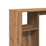 vidaXL Table de bar avec étagère chêne artisanal bois d'ingénierie