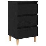 Table de chevet vidaXL avec pieds en bois chêne noir 40x35x69 cm