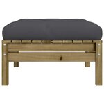 vidaXL Repose-pied de jardin avec coussin bois de pin imprégné