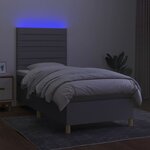 vidaXL Sommier à lattes de lit et matelas et LED Gris clair 90x190 cm